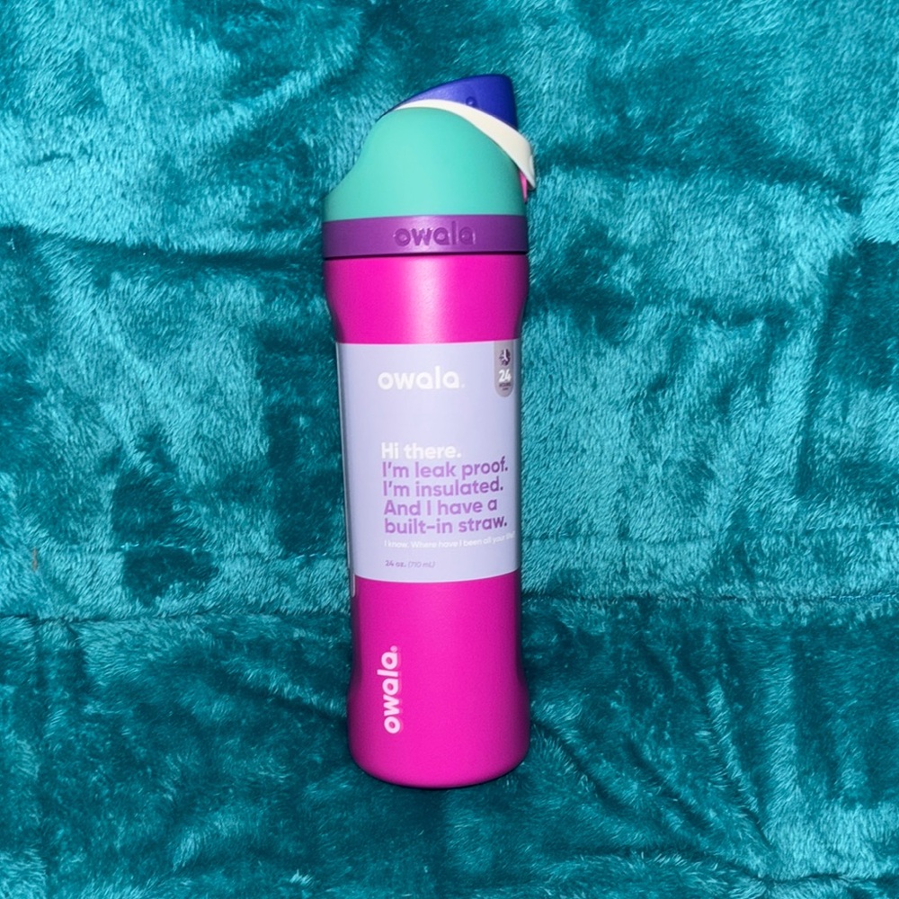 Owala Pink and Blue Insulated Water Bottle
